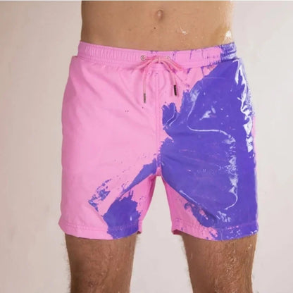 Men'S Beach Shorts, Water Color Change, Pants Sh Swimming Trunks, Large Size Temperature Quick Change Dry, Sens E9G3