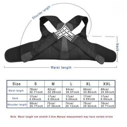Black Posture Corrector Brace, Breathable Elastic Back Support Belt, Adjustable Shoulder Posture Trainer for Students,Upper Back