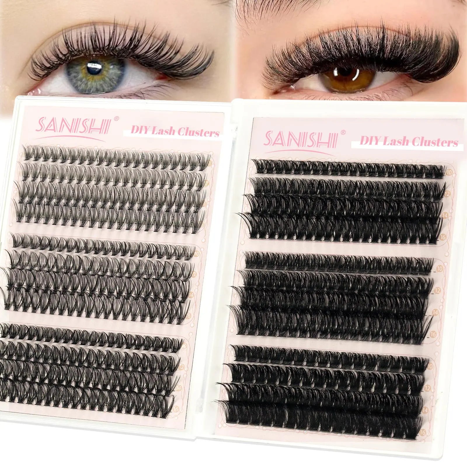 Natural Look Eyelash Extensions Kit, 1 Set Individual False Eyelash with Lash Glue & Tweezers & Brush, Eye Makeup Enhancement Natural Curling Lash Clusters, Full Volume Eyelashes Clusters, Realistic Lashes Clusters, DIY Dramatic Lashes, DIY Lash Kit