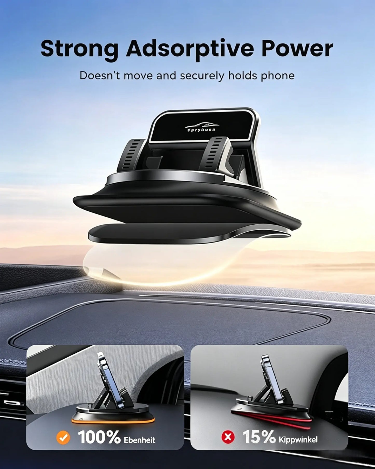 Car Phone Holder, Portable Mobile Phone Holder, Stable and Durable.In-Built Parking Number Plate Function, Quickly Switch to a Phone Number Plate.