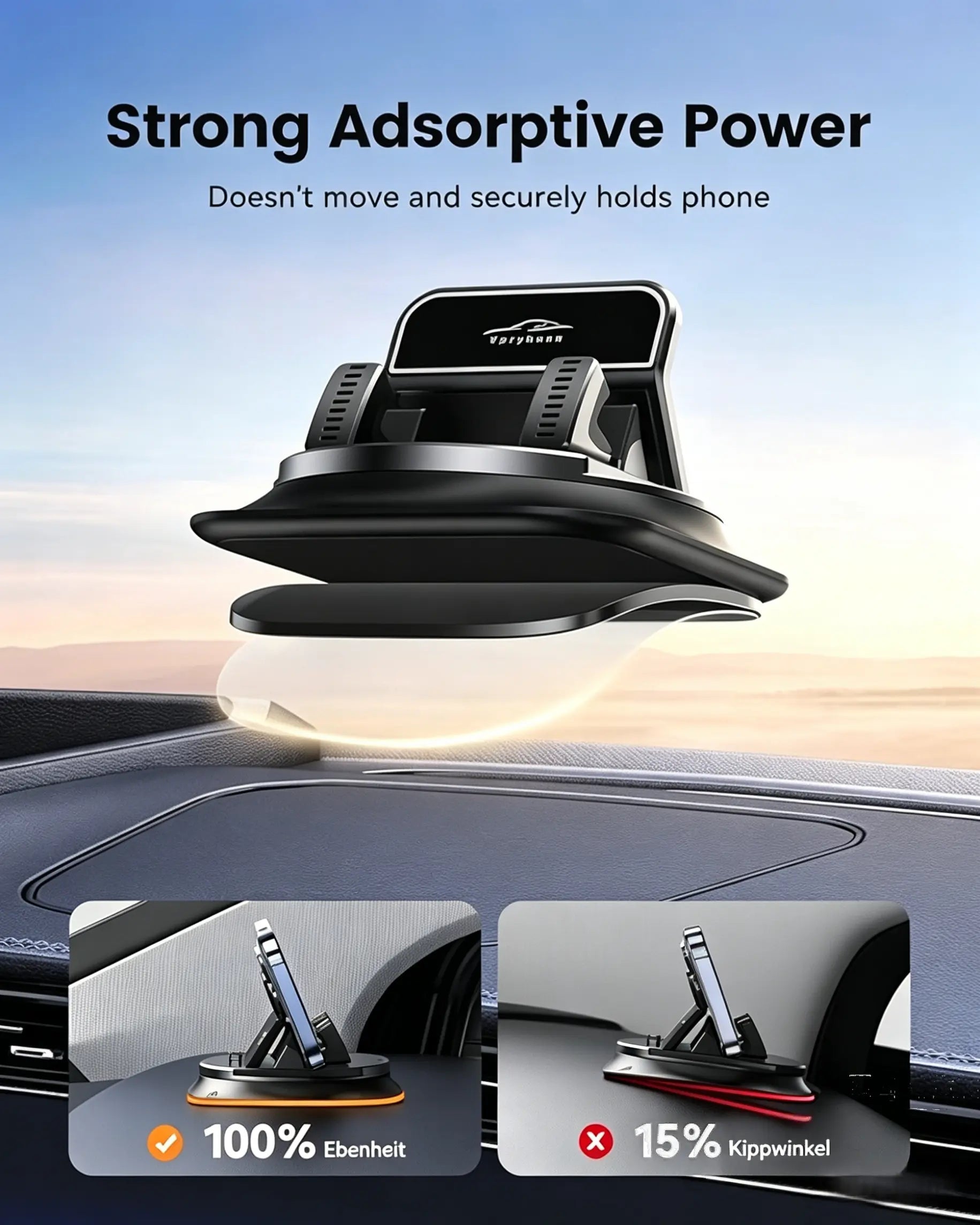 Car Phone Holder, Portable Mobile Phone Holder, Stable and Durable.In-Built Parking Number Plate Function, Quickly Switch to a Phone Number Plate.