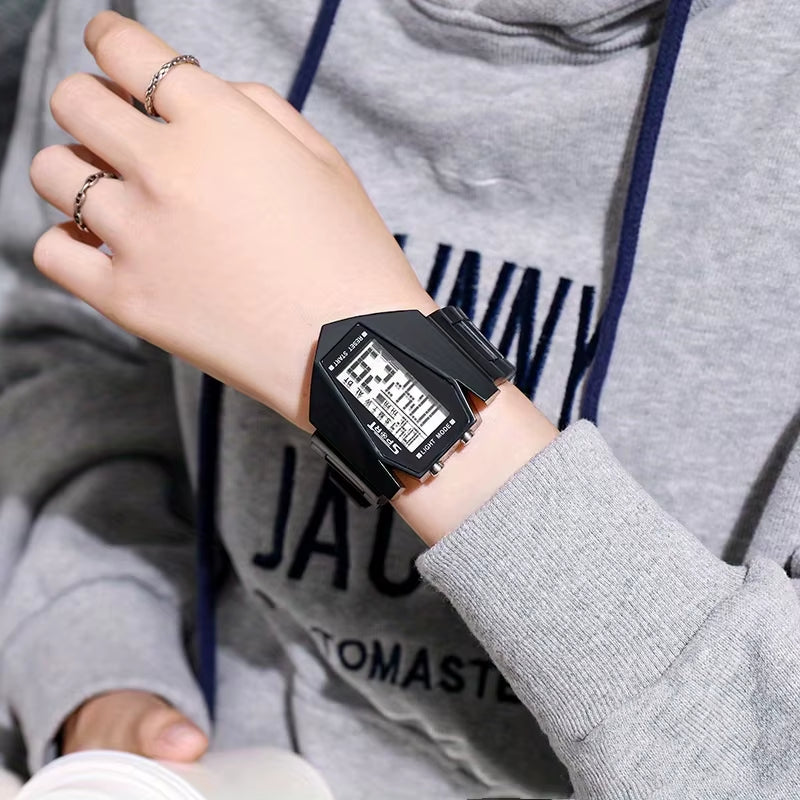 Multi-Function Aircraft Watch Junior High School Students Junior High School Boys and Girls Sports Electronic Watch