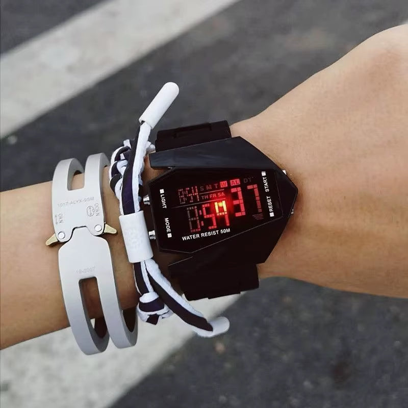 Multi-Function Aircraft Watch Junior High School Students Junior High School Boys and Girls Sports Electronic Watch