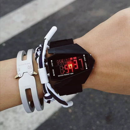 Multi-Function Aircraft Watch Junior High School Students Junior High School Boys and Girls Sports Electronic Watch