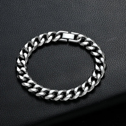 Pulsera Cubana para Hombre de Acero Titanio 316L de 8MM en Dorado y Negro - Joyería Hip Hop de Moda (Disponible en 18/20/22CM)