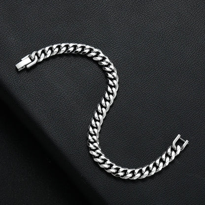 Pulsera Cubana para Hombre de Acero Titanio 316L de 8MM en Dorado y Negro - Joyería Hip Hop de Moda (Disponible en 18/20/22CM)