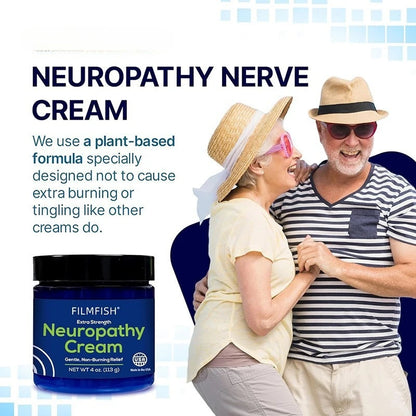 Crema de fuerza extra para la neuropatía en pies y articulaciones - Alivio calmante para los nervios, fórmula no grasosa para un confort rápido e hidratación de manos, piernas y cuerpo.