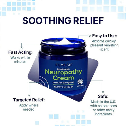 Crema de fuerza extra para la neuropatía en pies y articulaciones - Alivio calmante para los nervios, fórmula no grasosa para un confort rápido e hidratación de manos, piernas y cuerpo.