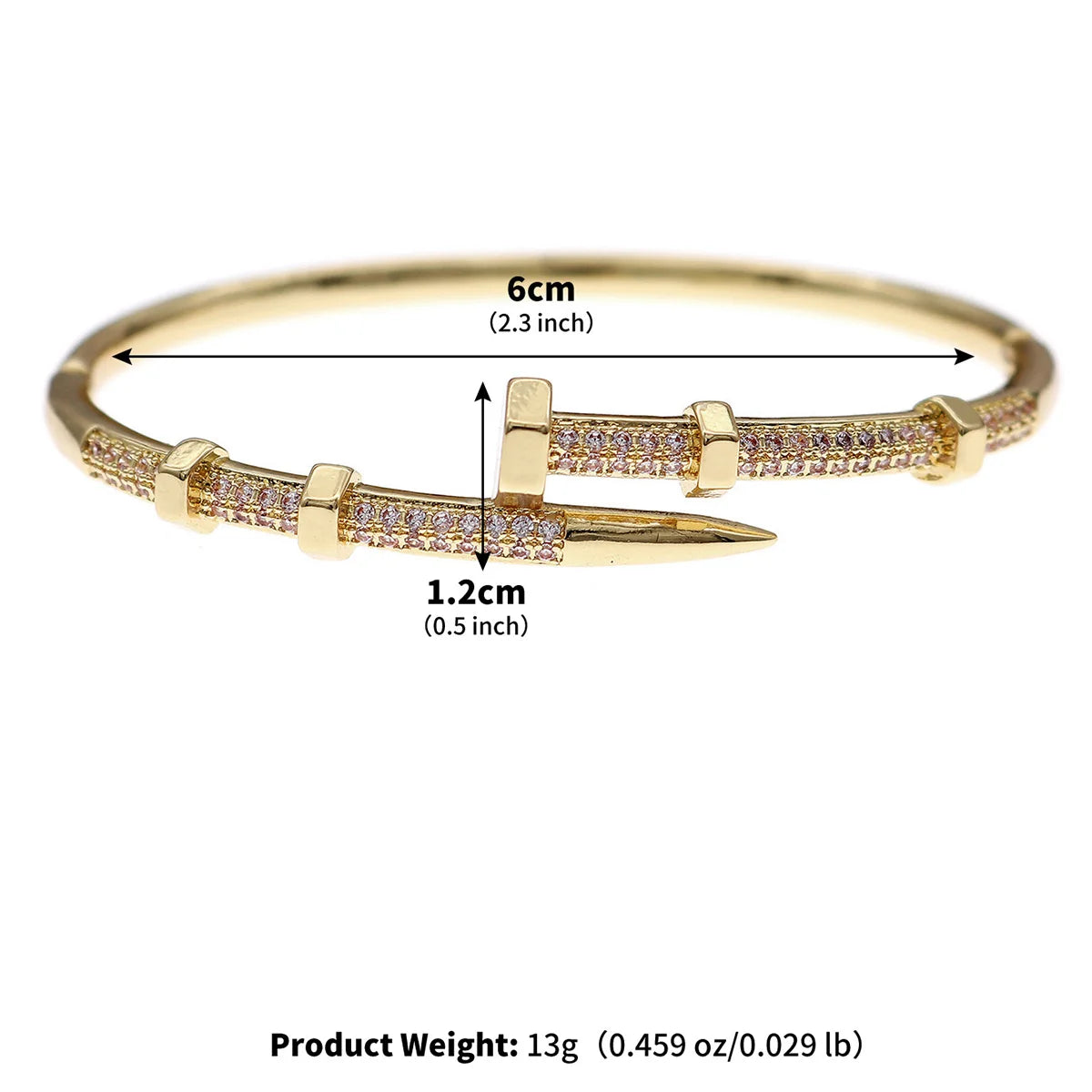 Pulsera Elegante Clásica Tipo Clavo para Mujer en Acero Inoxidable – Joyería Moderna para Uso Diario y Regalo Ideal