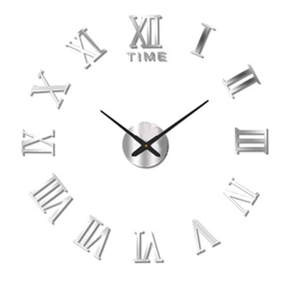 Gran Reloj de Pared 3D DIY Sin Marco con Espejo Acrílico – Decoración Elegante para Sala de Estar y Dormitorio