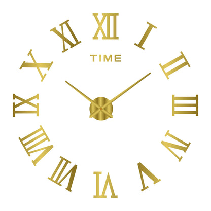 Gran Reloj de Pared 3D DIY Sin Marco con Espejo Acrílico – Decoración Elegante para Sala de Estar y Dormitorio
