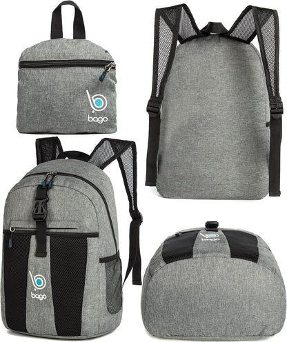 Lightweight Small Hiking Backpack for Women and Men - 25L Travel Day Pack - Foldable Hiking Daypack Ultralight for Camping Outdoor Sports - Day Bag Packable Backpack for Travel (Snowgray)
